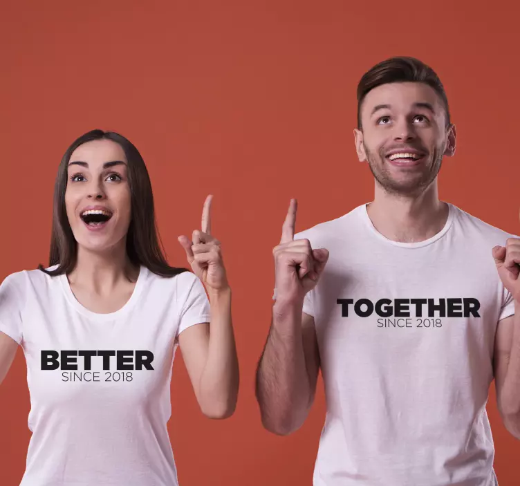 Camisetas parejas better together - TenVinilo
