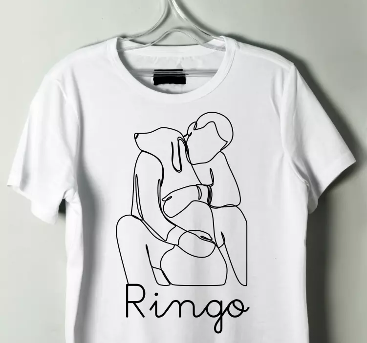 Camisetas con nombre Diseño de pata de perro y cabeza - TenVinilo