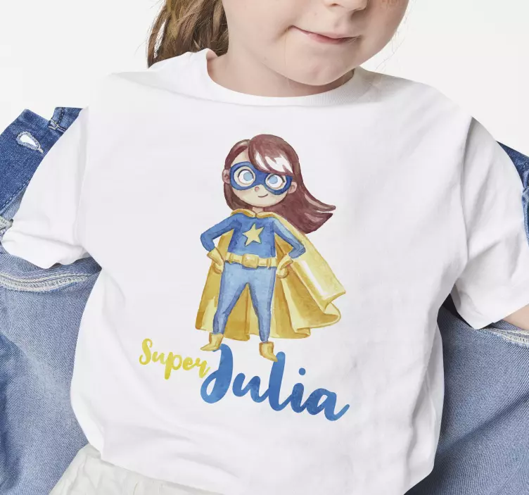 Camisetas con nombre Niña superhéroe personalizado - TenVinilo