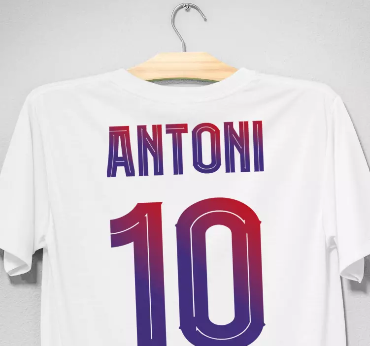 Camisetas con nombre Patrón de club de fútbol con rayas - TenVinilo