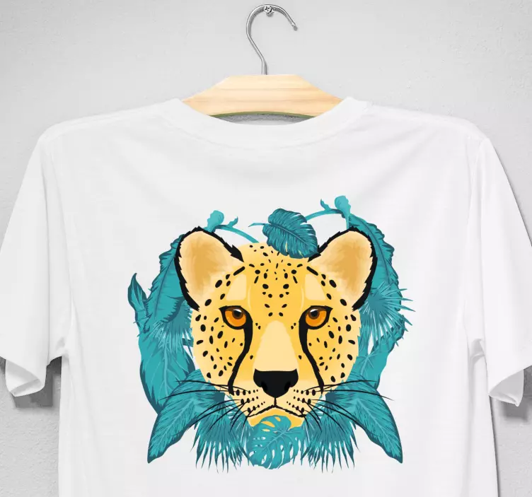 Remera cara de leopardo en la jungla - TenVinilo