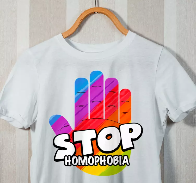 Remera mensaje para detener la homofobia - TenVinilo