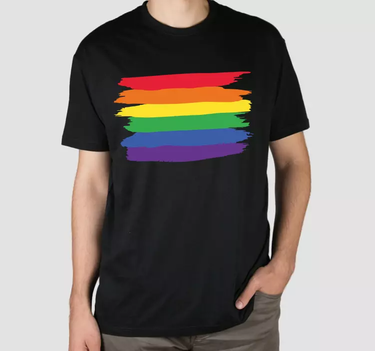 Remera rayas de colores del arco iris - TenVinilo