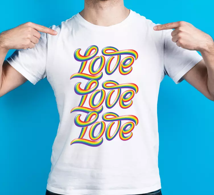 Remera tipografía amor colorido - TenVinilo