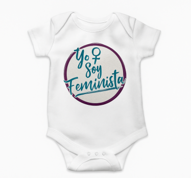 Body feminista con diseño yo soy feminista en color teal - TenVinilo