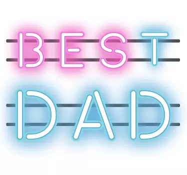 Camisetas padre e hijo texto neón mejor papá - TenVinilo