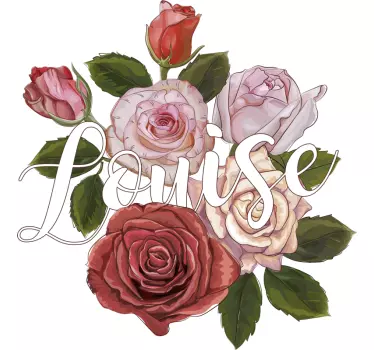 Camiseta personalizable diseño de letras florales - TenVinilo