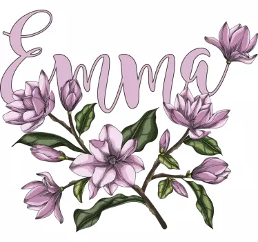 Camiseta de flores personalizada con nombre  - TenVinilo