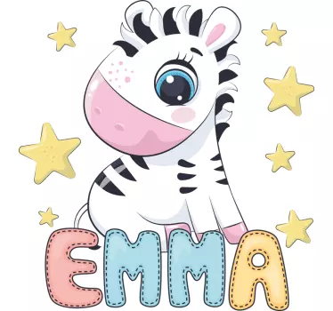 Camiseta niños Linda cebra y estrellas - TenVinilo