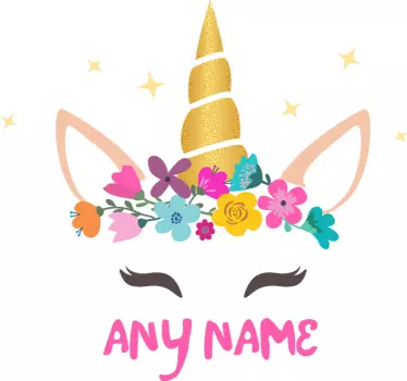 Camiseta bebé unicornio en flor personalizada - TenVinilo