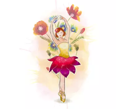 Camiseta bebé danza de flores ballet - TenVinilo