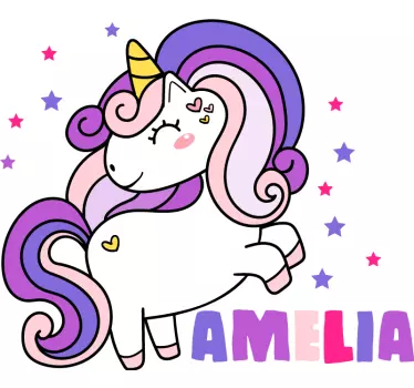 Camiseta bebé unicornio personalizado amilia - TenVinilo