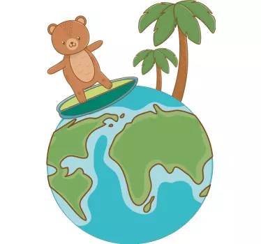 Body bebé Oso de peluche, globo, surf - TenVinilo