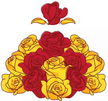 Camiseta bebé ramo de rosas coloridas - TenVinilo
