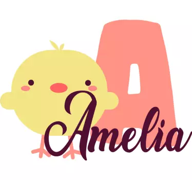 Camiseta niño pollito lindo y nombre - TenVinilo