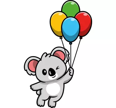 Camiseta niños Koala gris con globo - TenVinilo