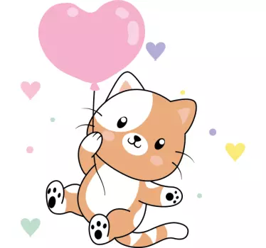 Camiseta niños Lindos globos de gato orage - TenVinilo