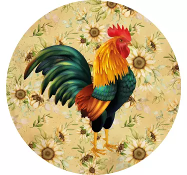 Remera exhibición de gallo colorido - TenVinilo