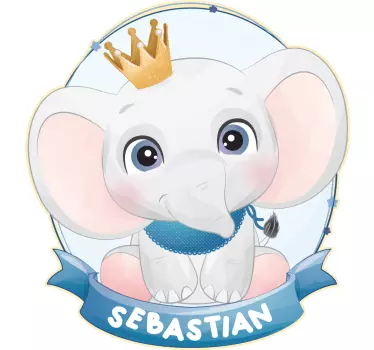 Body bebé Lindo elefante para niño con nombre - TenVinilo