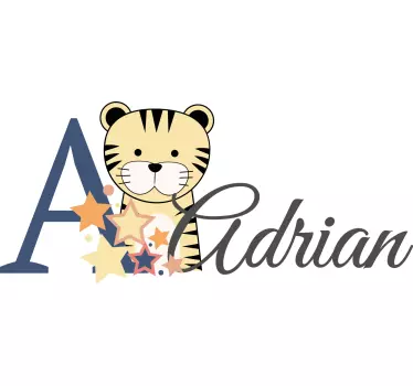 Body bebé Tigre de animales lindos con nombre - TenVinilo