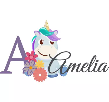 Body bebé Lindos animales unicornio con nombre - TenVinilo