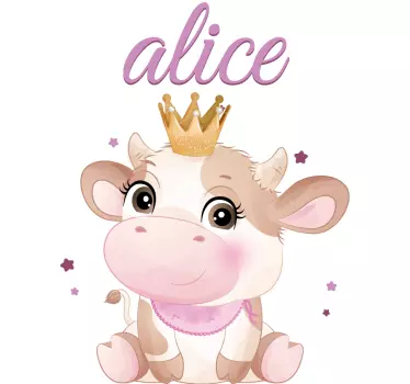 Body bebé Linda vaca para niña con nombre - TenVinilo