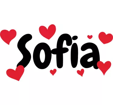 Camisetas personalizable nombre con corazones - TenVinilo