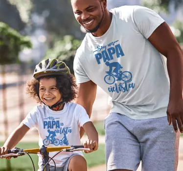 Camiseta para padres e hijos papá ciclista - TenVinilo