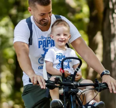 Camiseta para padres e hijos papá ciclista - TenVinilo