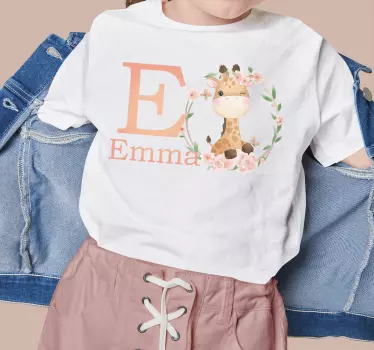 Body bebé Linda jirafa para niña con nombre - TenVinilo