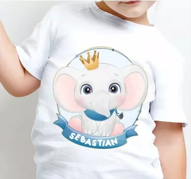 Body bebé Lindo elefante para niño con nombre - TenVinilo