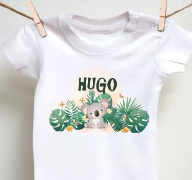 Body bebé Lindo koala para niño con nombre - TenVinilo