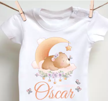 Body bebé Lindo oso para niño con nombre - TenVinilo