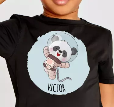 Body bebé Lindo panda para niño con nombre - TenVinilo