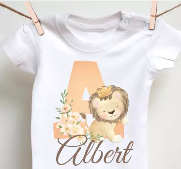 Body bebé Lindos animales leona con nombre - TenVinilo