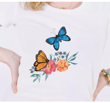 Camisa de flores y mariposas - TenVinilo