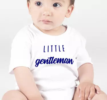 Camiseta bebé atuendo de pequeño caballero - TenVinilo