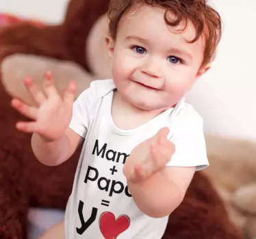 Body bebé Mamá y Papá igual a Yo - TenVinilo