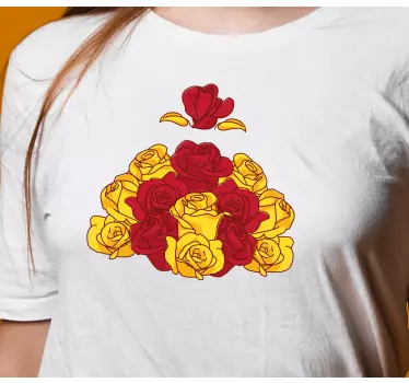 Camiseta bebé ramo de rosas coloridas - TenVinilo