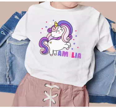 Camiseta bebé unicornio personalizado amilia - TenVinilo