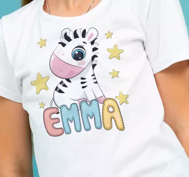 Camiseta niños Linda cebra y estrellas - TenVinilo