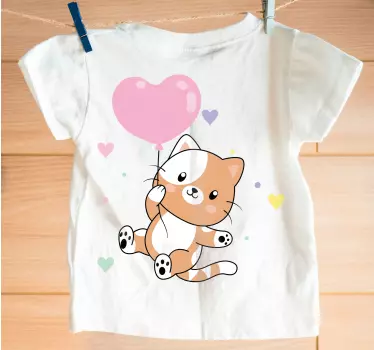 Camiseta niños Lindos globos de gato orage - TenVinilo