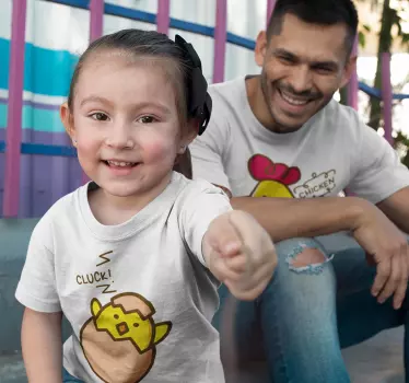 Camisetas para padres e hijas gallina y polluelo - TenVinilo