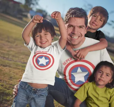 Camisetas para padres e hijos héroe capitán américa - TenVinilo