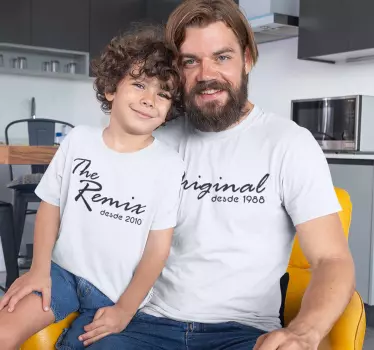 Camisetas para padres e hijos original y remix - TenVinilo