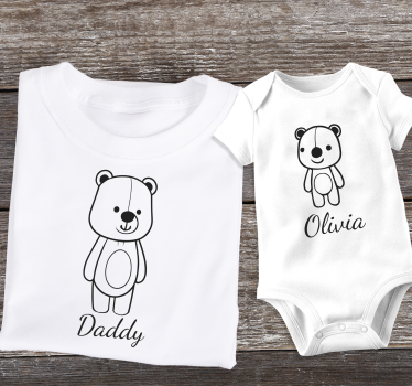 Camiseta para Día del Padre Papá oso - TenVinilo