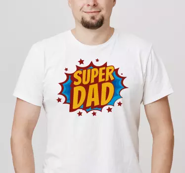 Camiseta para el Día del Padre Burbuja cómica súper papá - TenVinilo