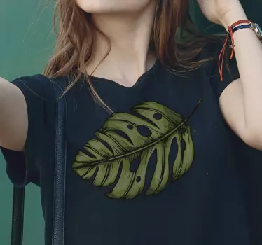 Camiseta para jóvenes hoja verde - TenVinilo