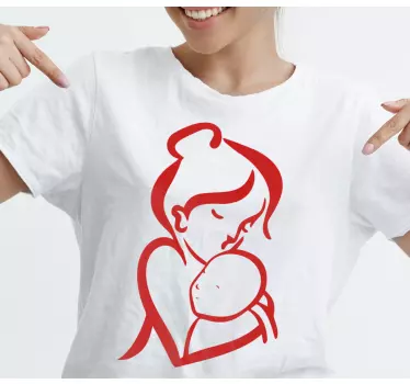Camiseta para madres Contorno rojo simple - TenVinilo