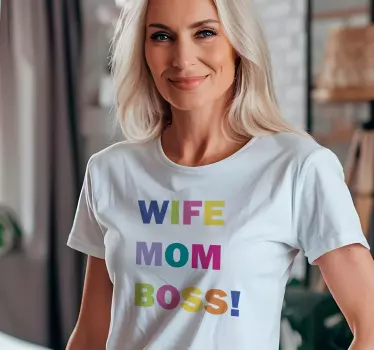 Camiseta para madres Esposa, mamá, jefe! - TenVinilo
